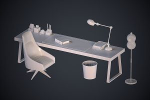Glue Home Space, furniture assets, wireframe