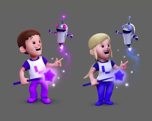 Loihde, 3D mascot, render, data and ai