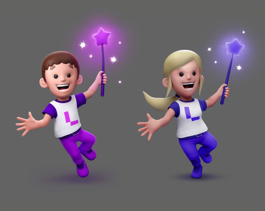 Loihde, 3D mascot, render, basic pose