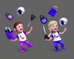 Loihde, 3D mascot, render, security