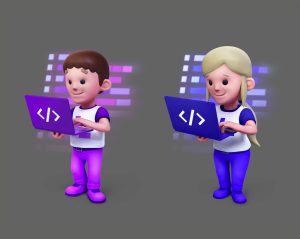 Loihde, 3D mascot, render, ui/ux