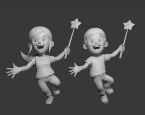 Loihde, 3D mascot, wireframe