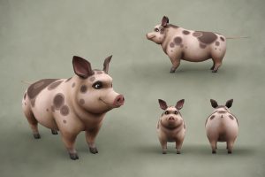 Pocket Paws, mobile game, 3D character, pig