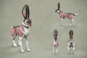 Pocket Paws, mobile game, 3D character, rabbit/hare