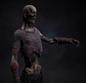 Past Fate, 3D zombie character, torso shot